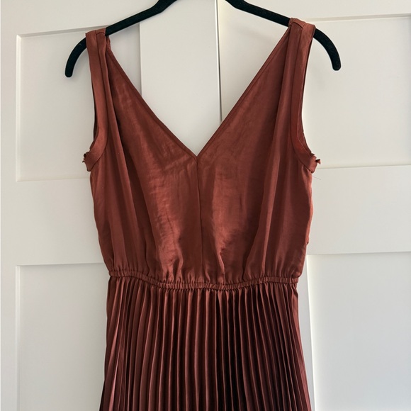 Steve Madden Pleated Midi Dress - Rust - Picture 3 of 4